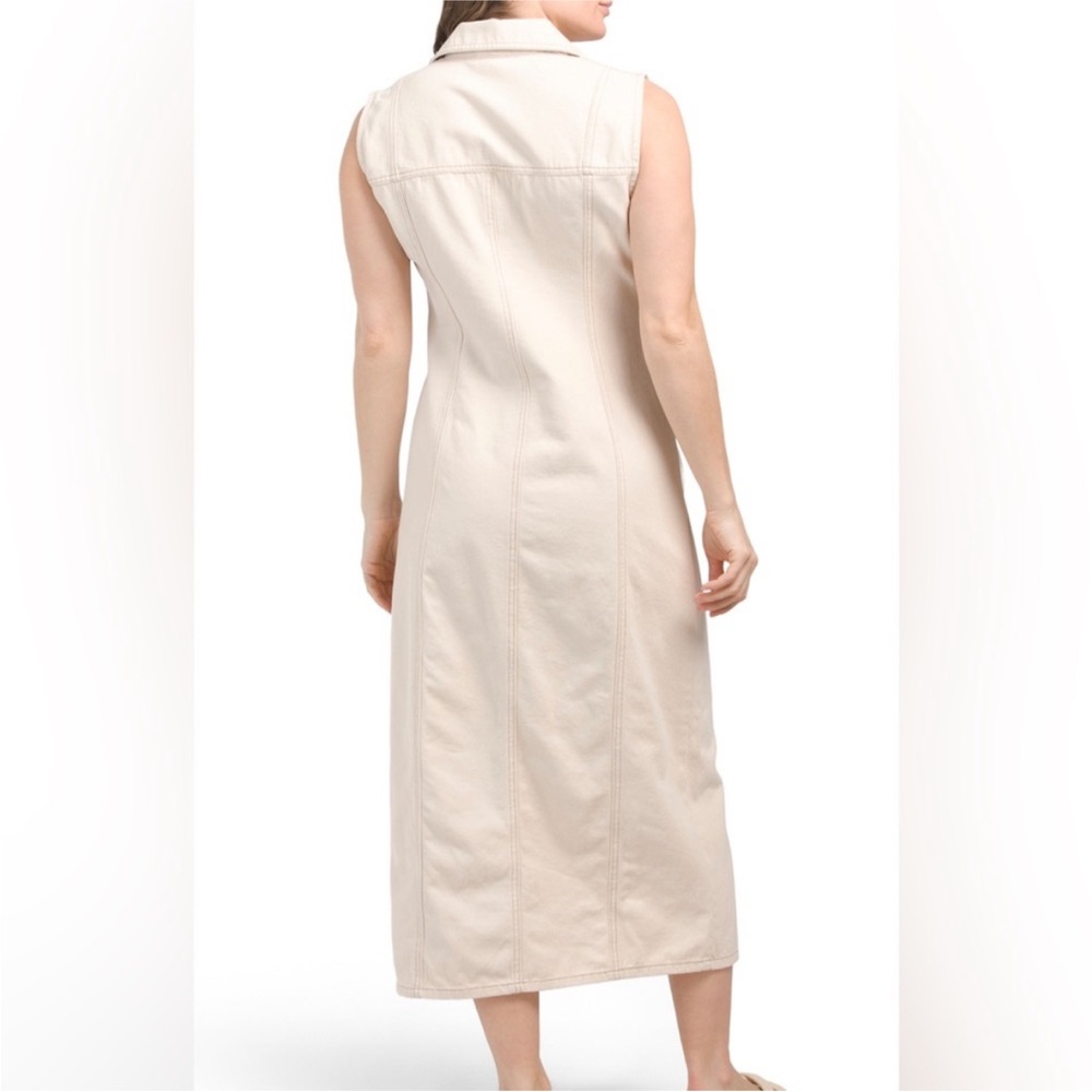NWT House of Harlow Sleeveless Cream Button-Down Maxi Dress - Picture 3 of 6